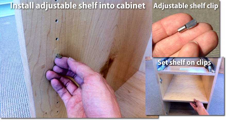 install the adjustable shelf