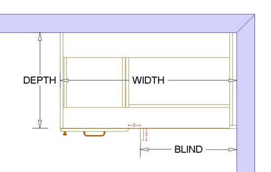 Door 1 Drawer Blind Corner Base Cabinet, Blind Corner Upper Cabinet Dimensions