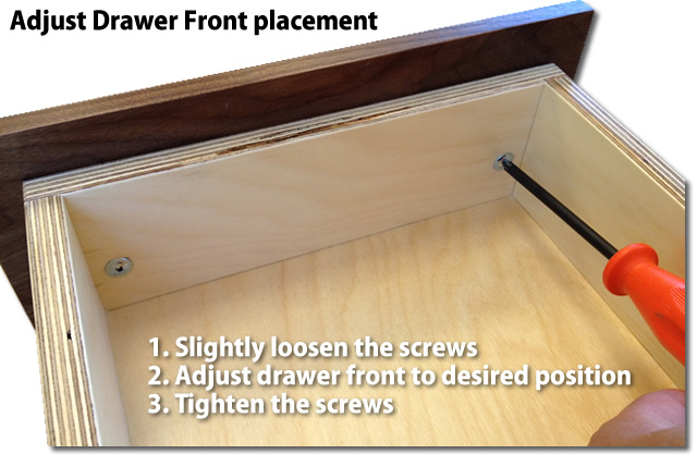 how to adjust drawer fronts